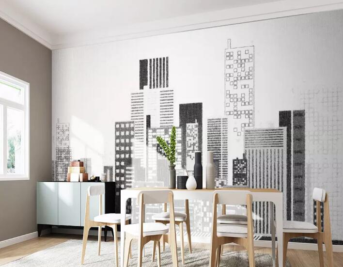 3D Grey City 510 Wall Murals Wallpaper AJ Wallpaper 2