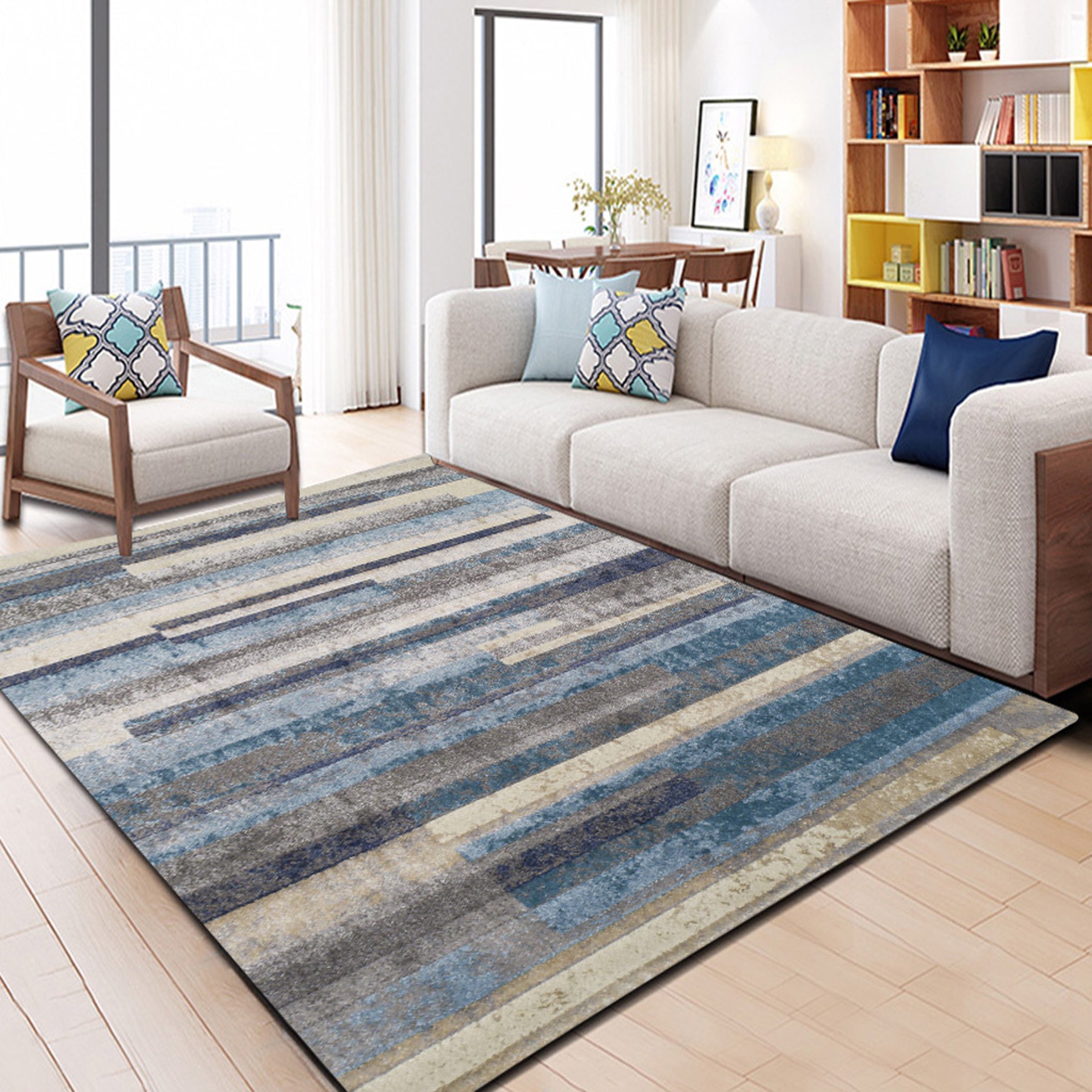 3D Color Stripe WG054 Non Slip Rug Mat Mat AJ Creativity Home