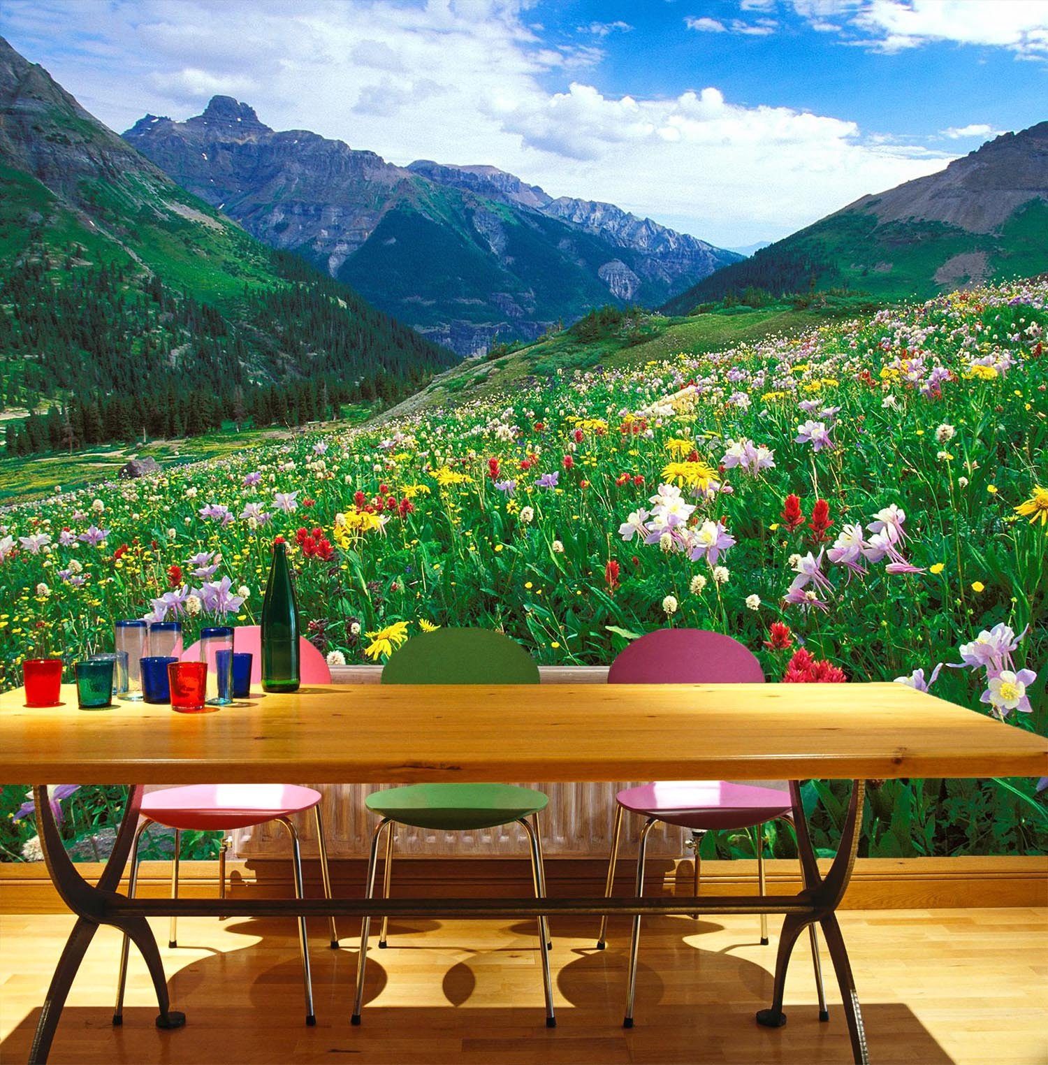 Colorful Wildflowers Wallpaper AJ Wallpaper