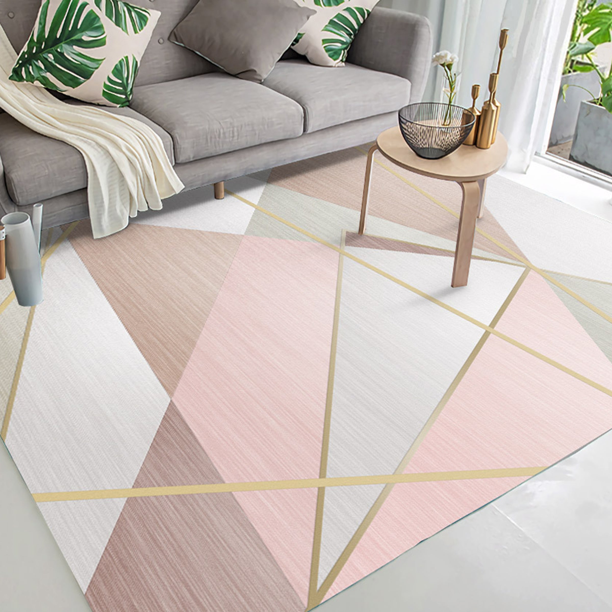 3D Colored Geometric Pattern WG317 Non Slip Rug Mat Mat AJ Creativity Home