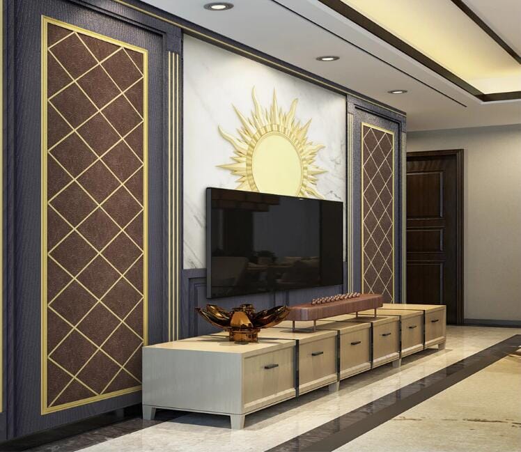 3D Golden Sun WC155 Wall Murals Wallpaper AJ Wallpaper 2