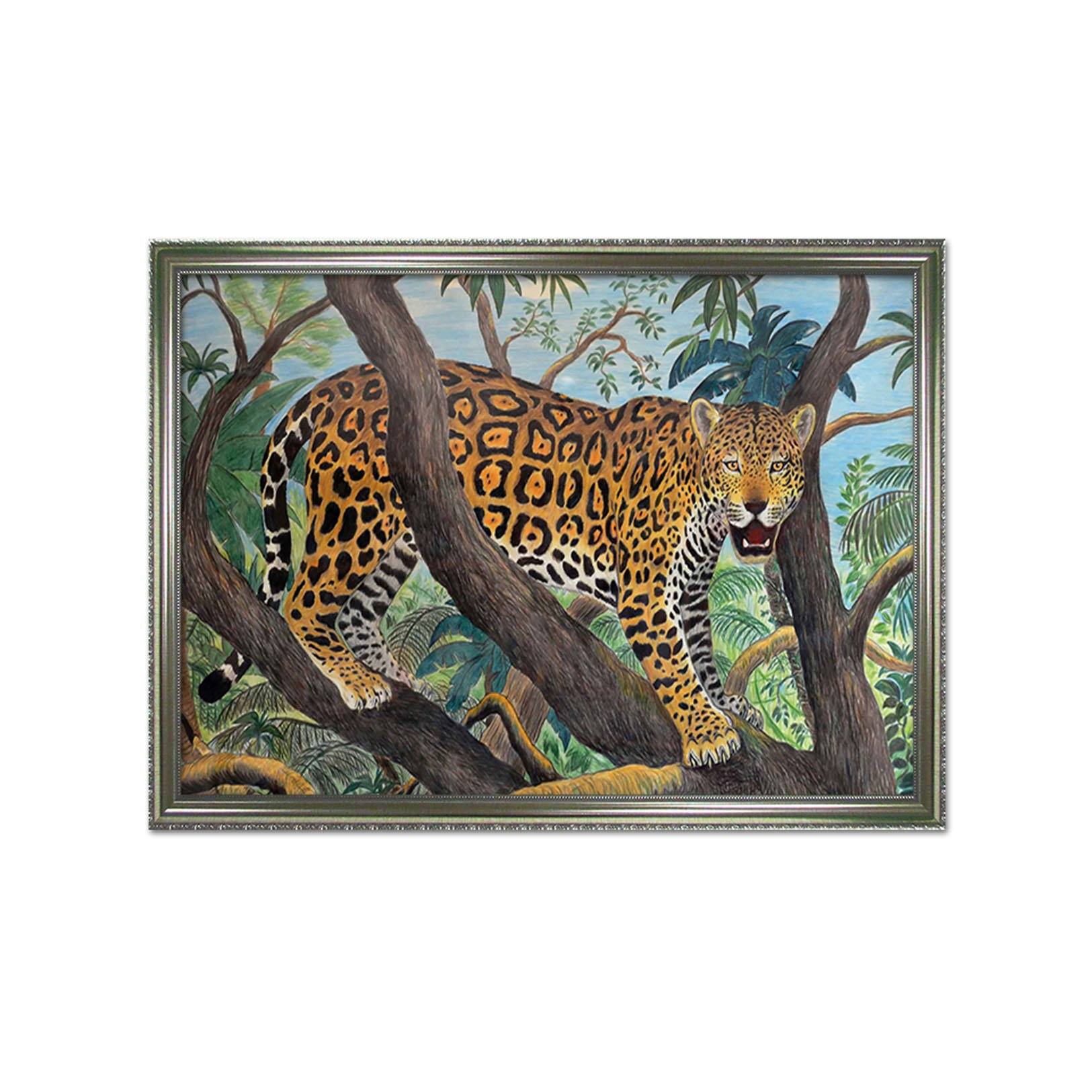 3D Big Leopard 077 Fake Framed Print Painting Wallpaper AJ Creativity Home