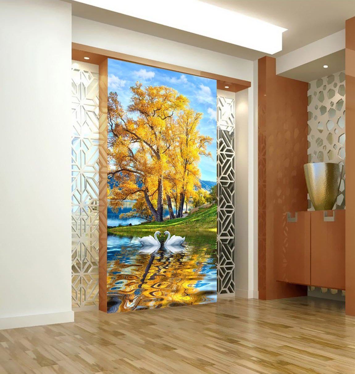 3D Maple Tree River 377 Wallpaper AJ Wallpaper