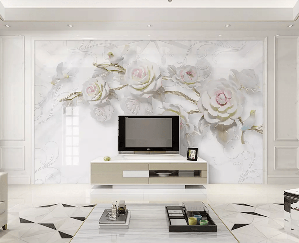 3D White Flower 267 Wallpaper AJ Wallpaper 2