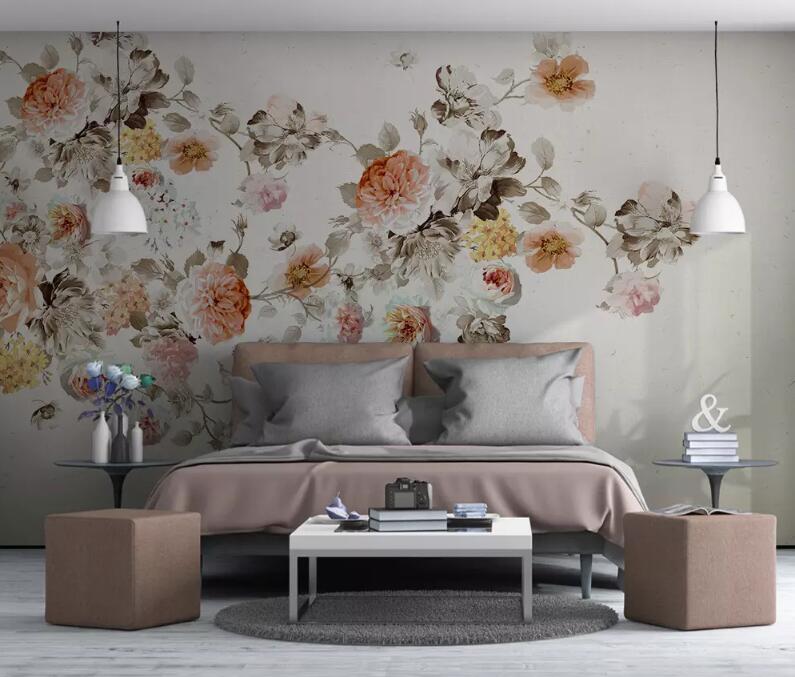 3D Colored Flowers 240 Wall Murals Wallpaper AJ Wallpaper 2