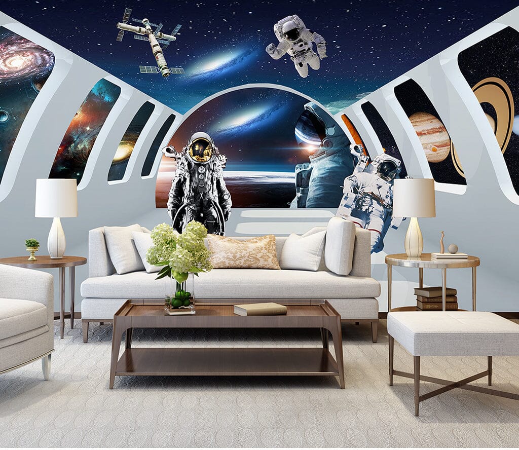 3D Space Astronaut WC068 Wall Murals Wallpaper AJ Wallpaper 2