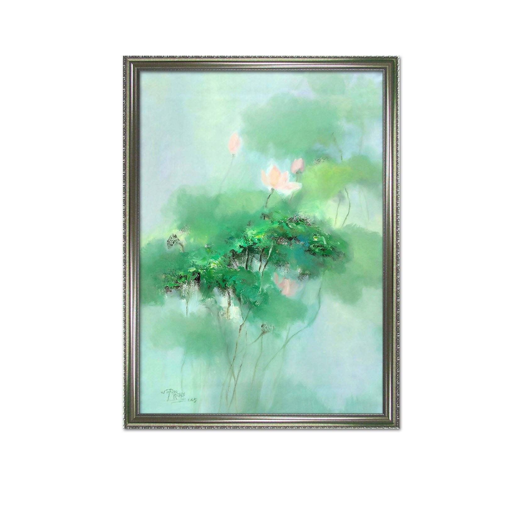 3D Lotus Flower 107 Fake Framed Print Painting Wallpaper AJ Creativity Home