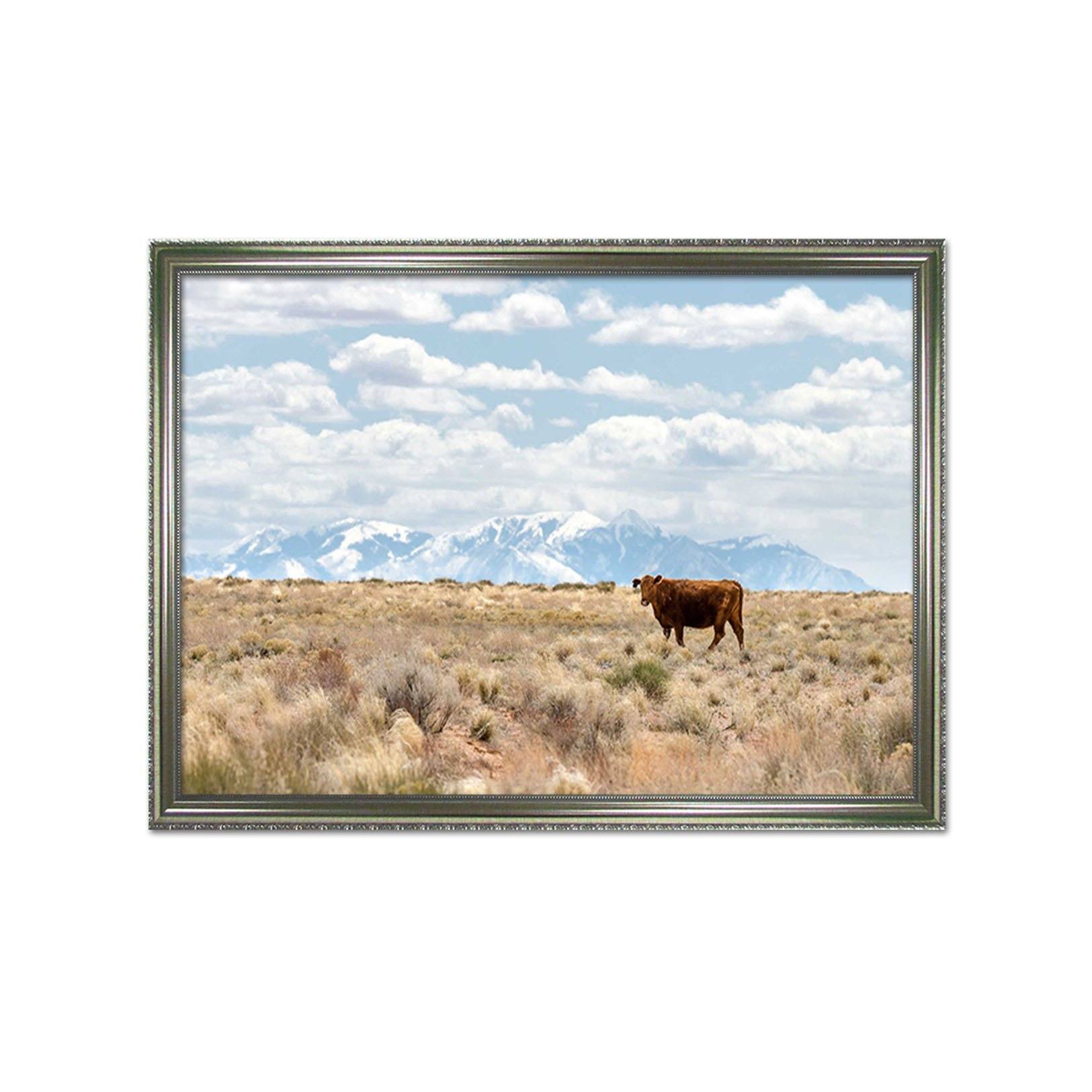 3D Cow Hardworking 128 Fake Framed Print Painting Wallpaper AJ Creativity Home