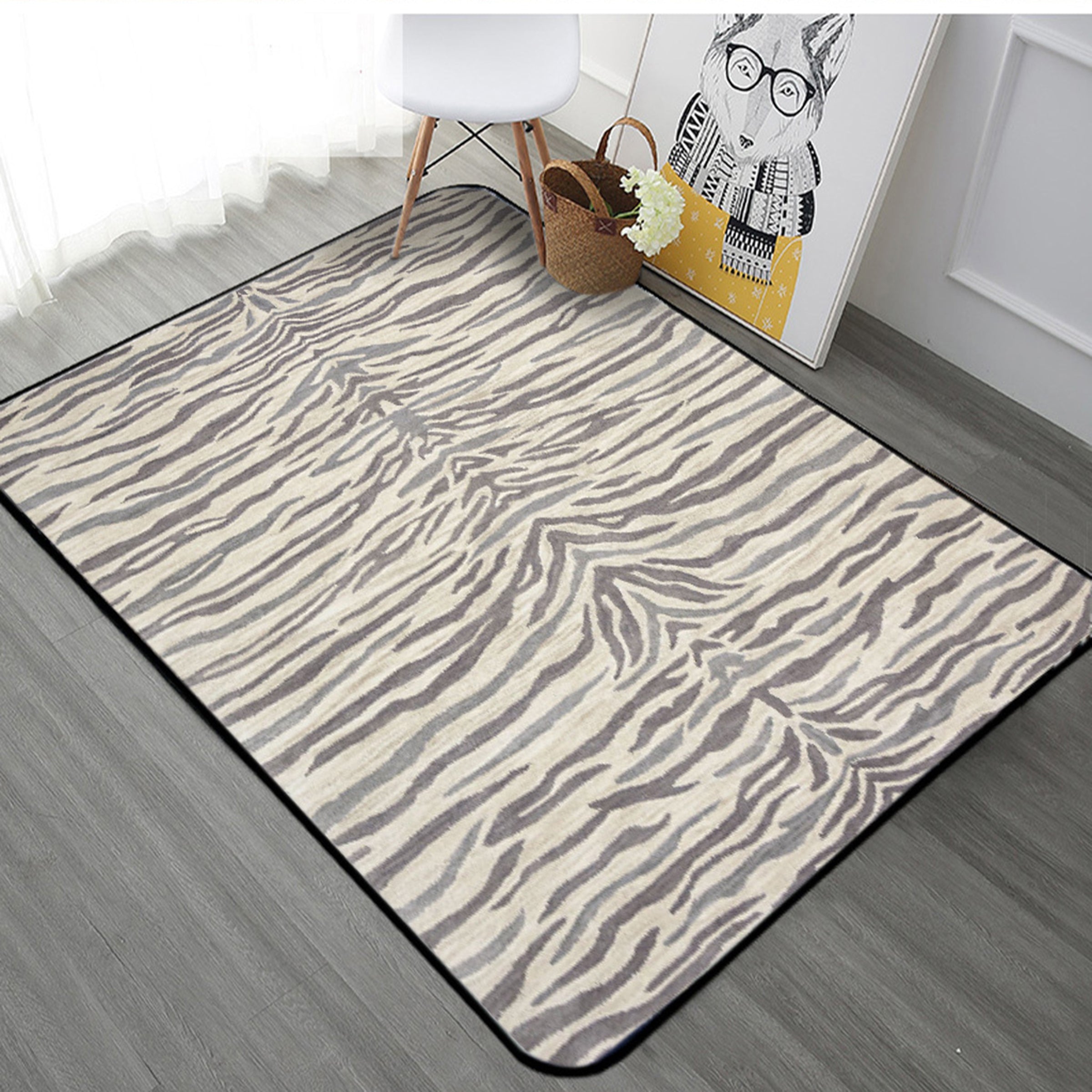 3D Gray Stripe WG013 Non Slip Rug Mat Mat AJ Creativity Home
