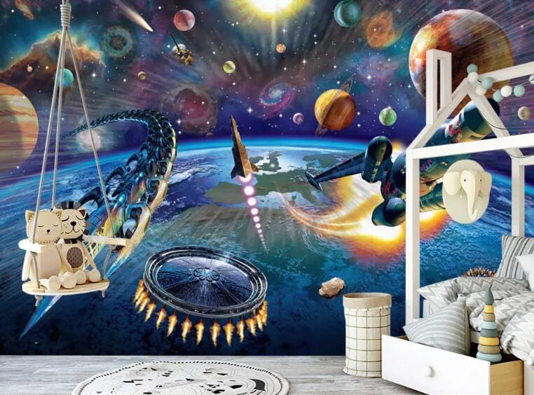 3D Spacecraft 1658 Wall Murals Wallpaper AJ Wallpaper 2