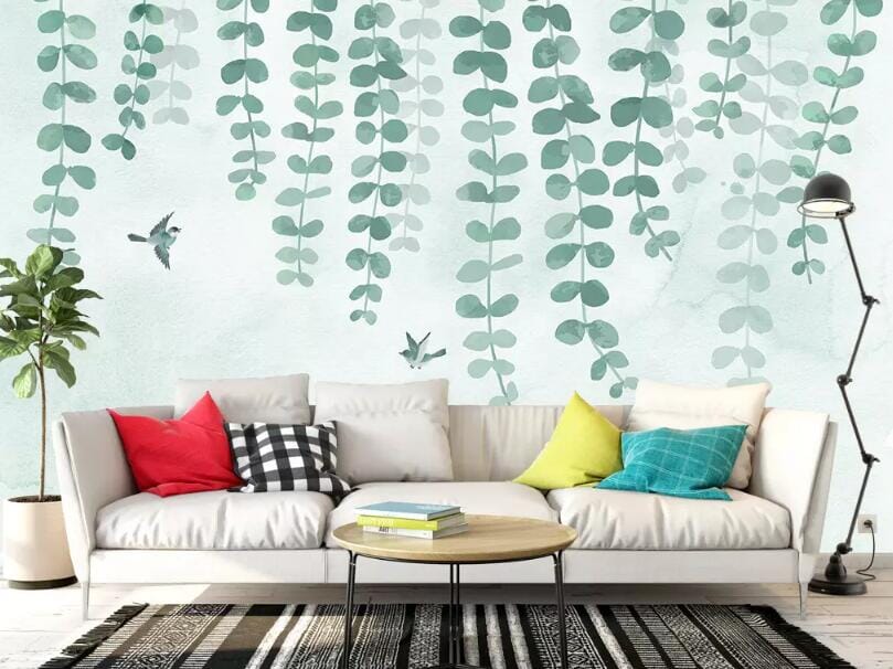 3D Green Leaves 1652 Wall Murals Wallpaper AJ Wallpaper 2