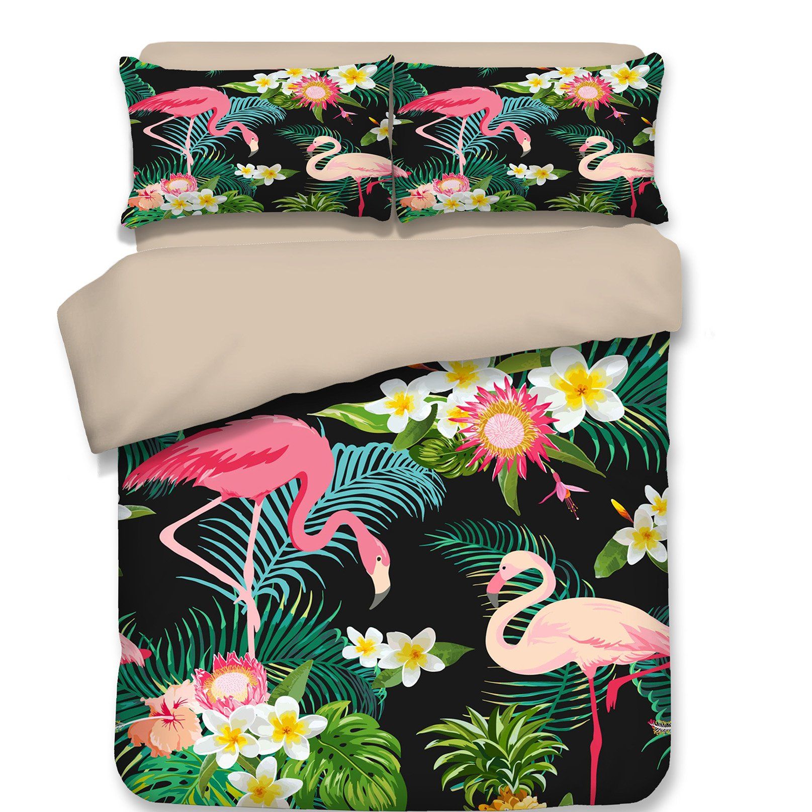 3D Black flamingos 118 Bed Pillowcases Quilt Wallpaper AJ Wallpaper