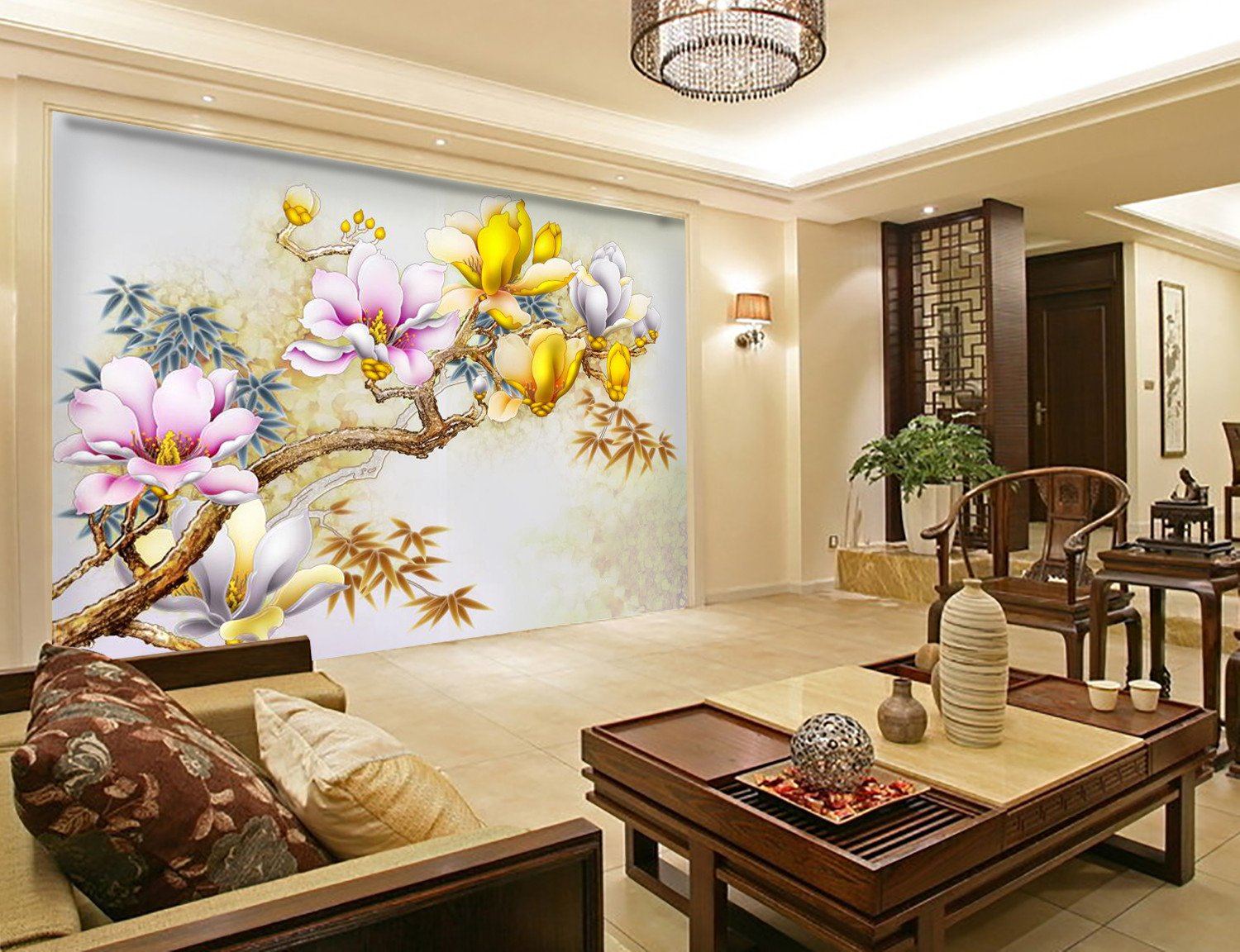 Purple And Golden Flower On Branch 56 Wallpaper AJ Wallpaper 1