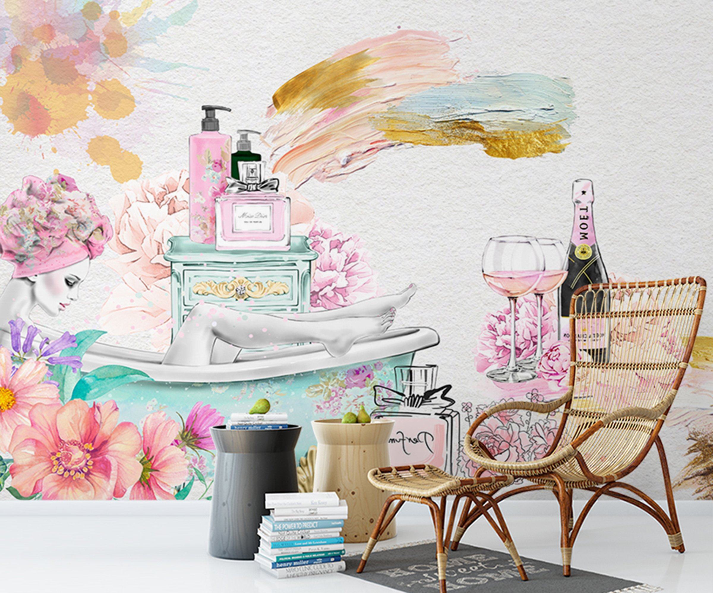 3D Bathing Woman 215 Wall Murals Wallpaper AJ Wallpaper 2