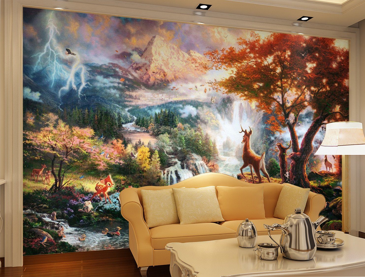 3D Maple Forest Deer 653 Wallpaper AJ Wallpaper