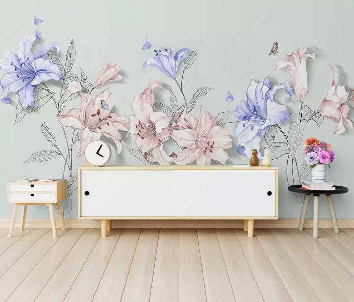 3D Colored Flowers 243 Wall Murals Wallpaper AJ Wallpaper 2