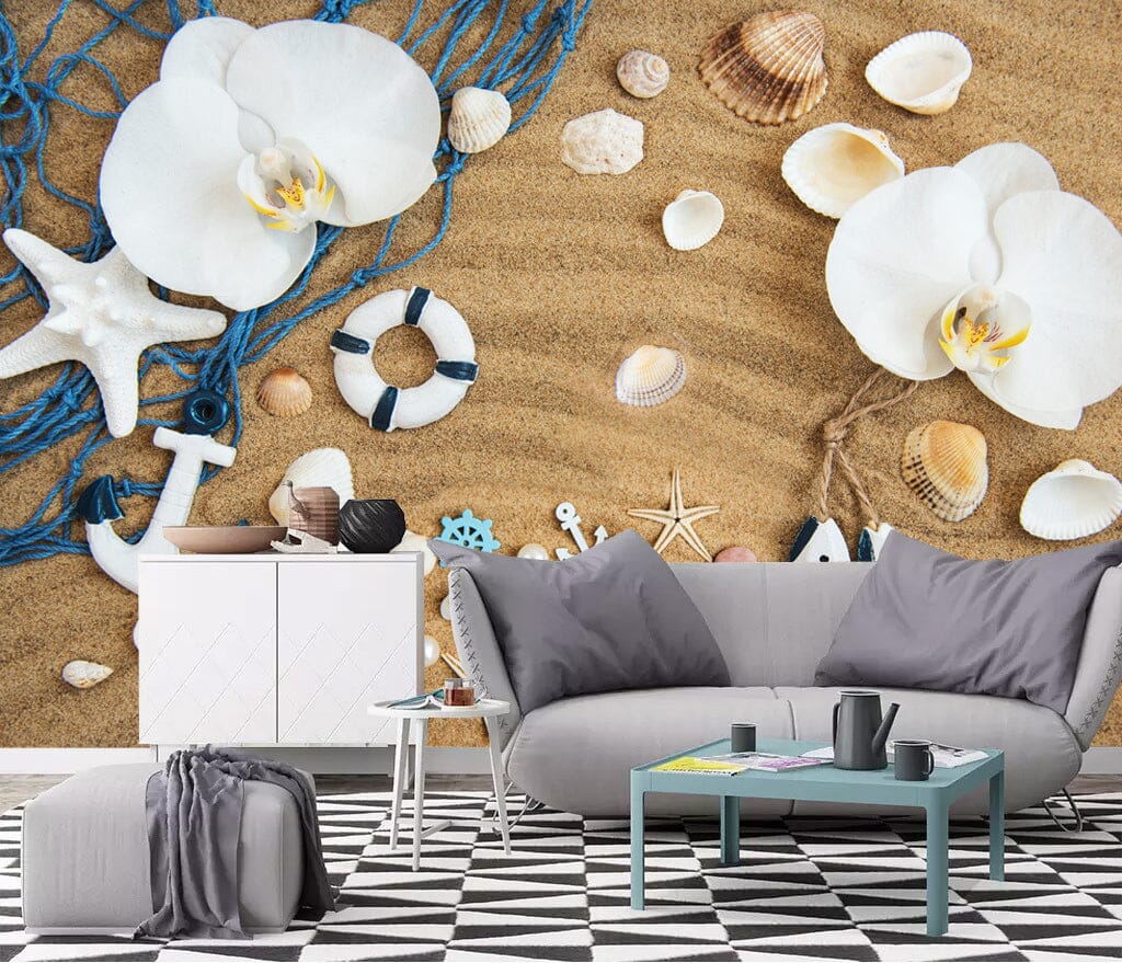 3D Beach Shells WC042 Wall Murals Wallpaper AJ Wallpaper 2