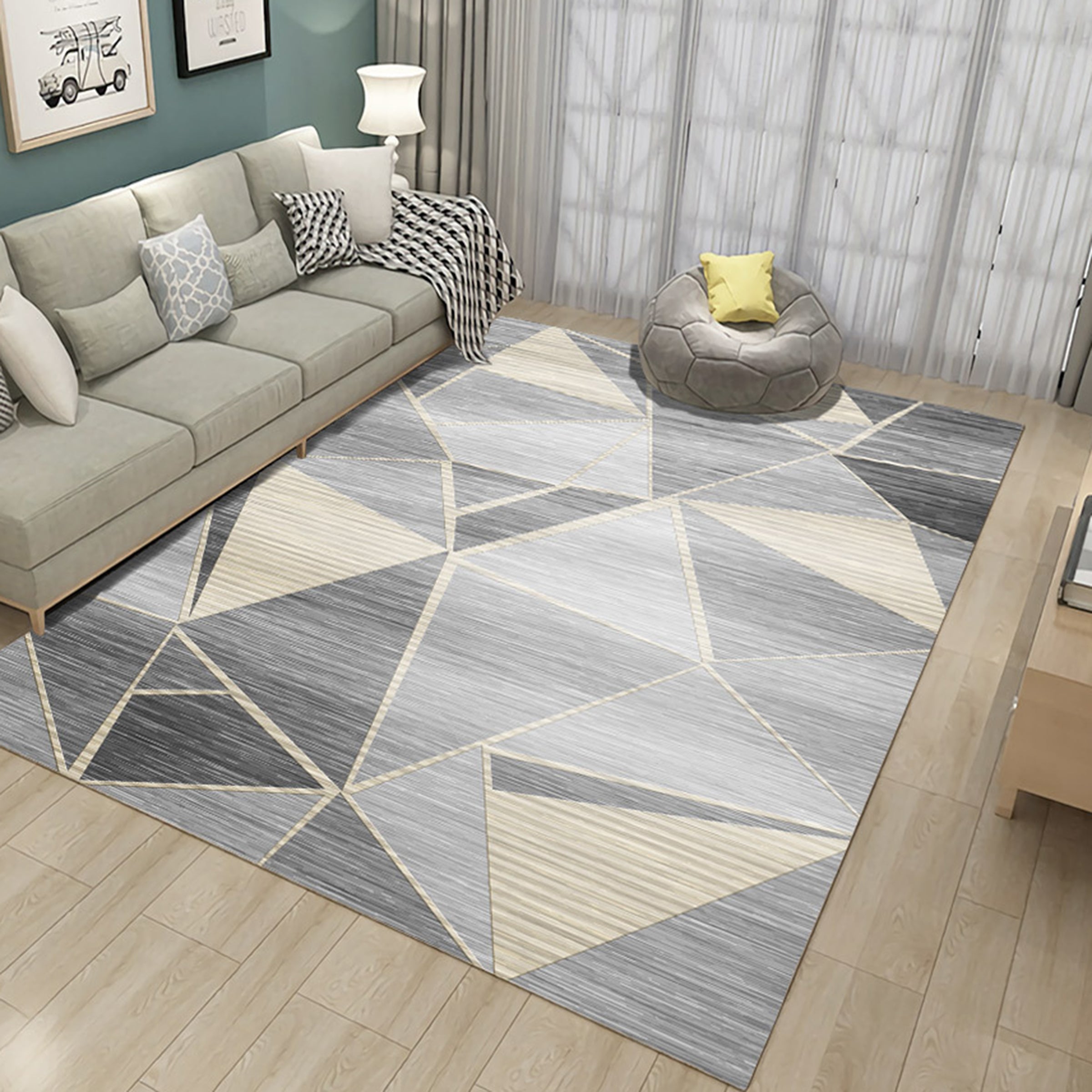 3D Color Geometry WG216 Non Slip Rug Mat Mat AJ Creativity Home