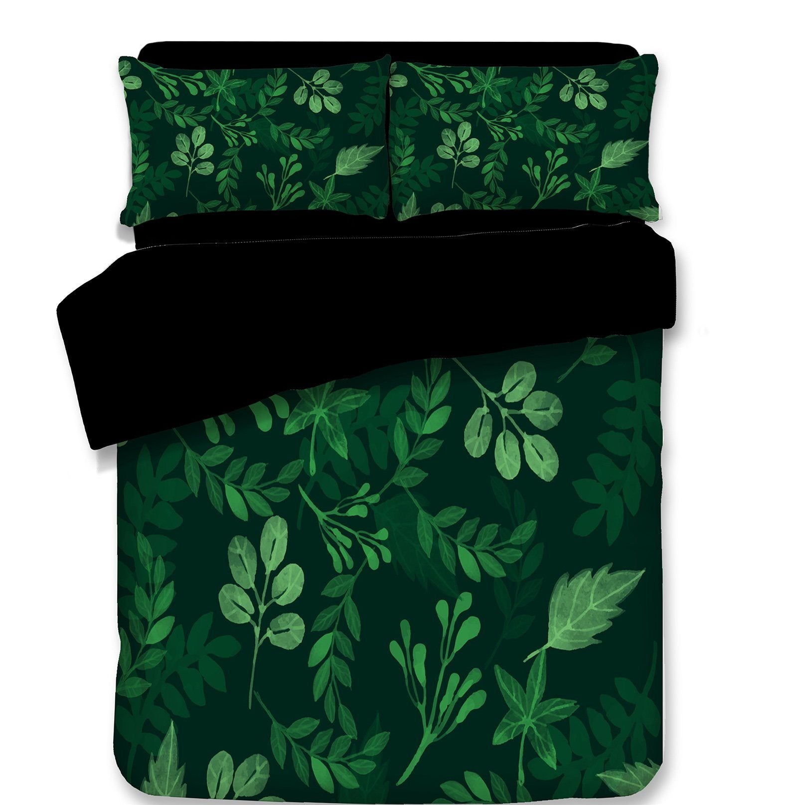 3D Dark Green Plants 111 Bed Pillowcases Quilt Wallpaper AJ Wallpaper