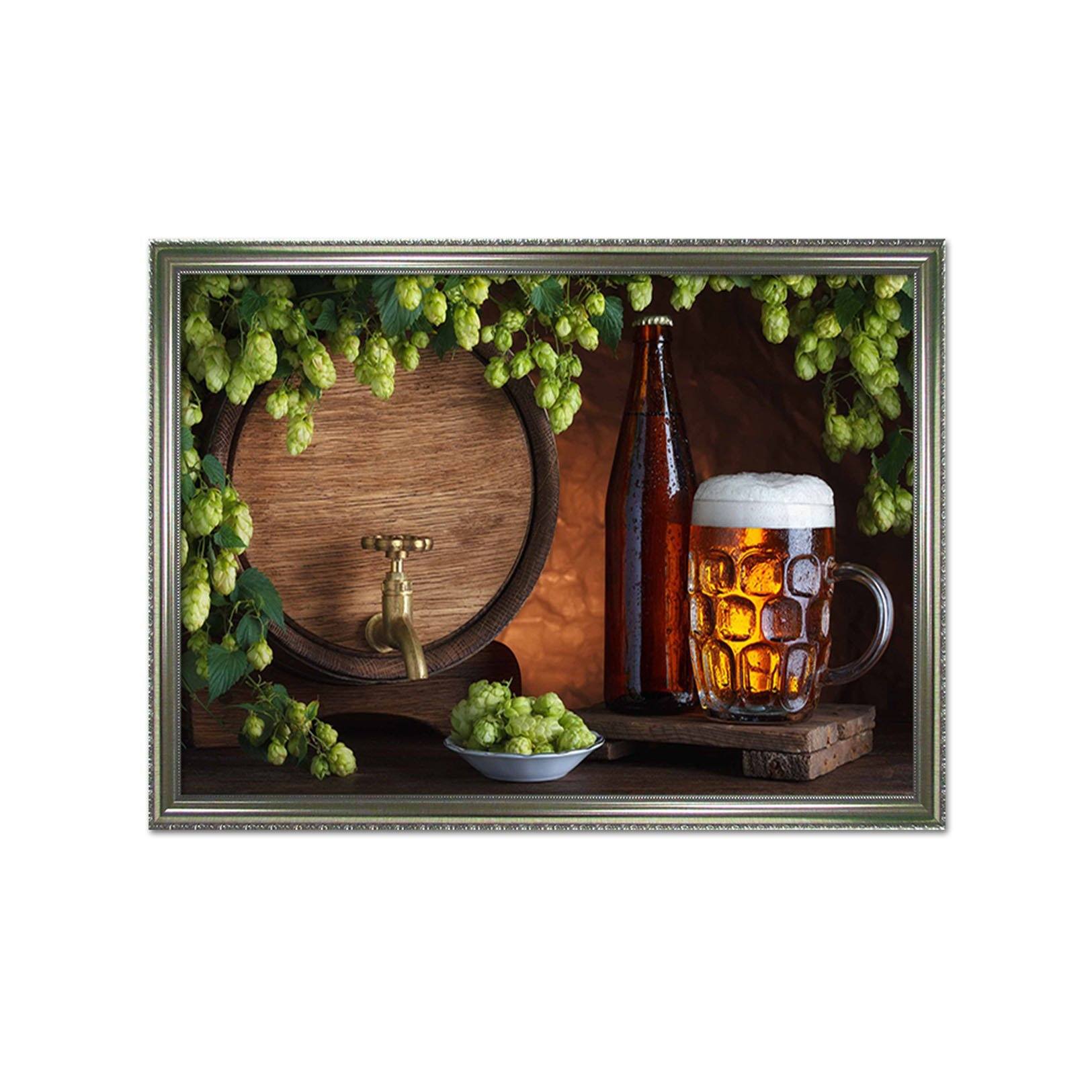 3D Big Beer 116 Fake Framed Print Painting Wallpaper AJ Creativity Home