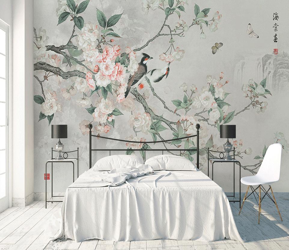 3D Bird Branch 460 Wall Muralss Wallpaper AJ Wallpaper 2