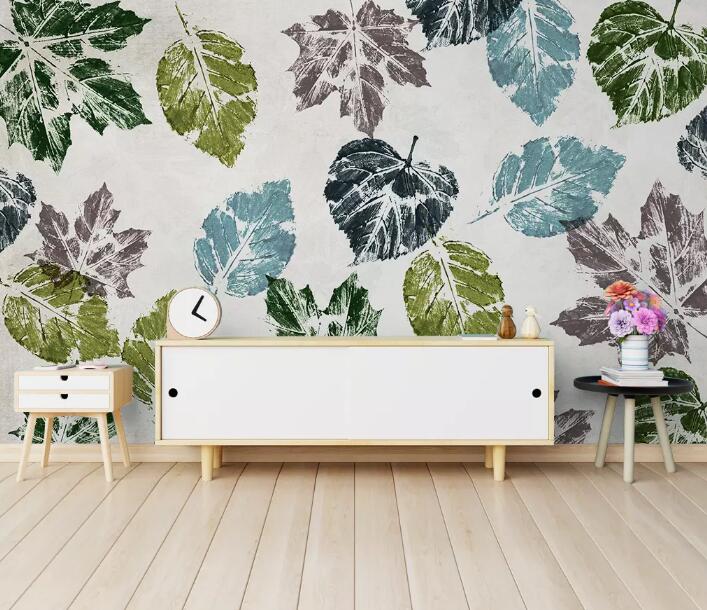 3D Colored Leaves 265 Wall Murals Wallpaper AJ Wallpaper 2