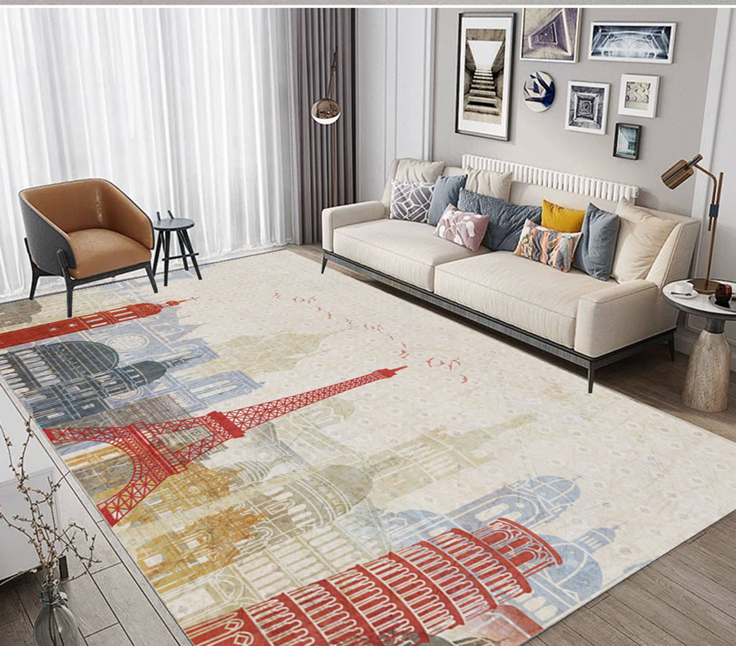 3D Color City WG485 Non Slip Rug Mat Mat AJ Creativity Home