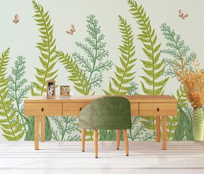 3D Green Leaf 1496 Wall Murals Wallpaper AJ Wallpaper 2