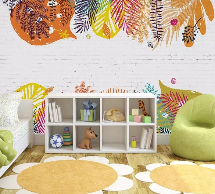 3D Colored Leaves 1534 Wall Murals Wallpaper AJ Wallpaper 2