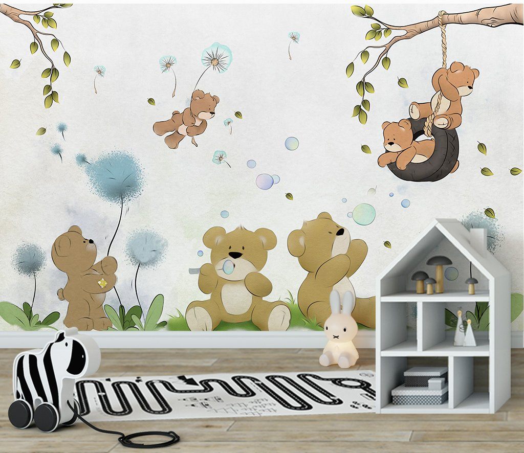 3D Cute Bear 526 Wall Murals Wallpaper AJ Wallpaper 2