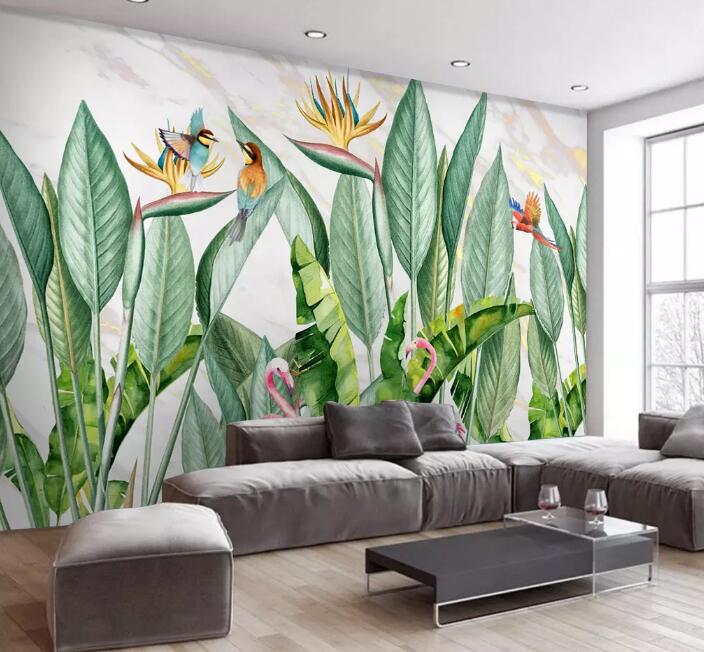 3D Flamingo Green Grass 1286 Wall Murals Wallpaper AJ Wallpaper 2