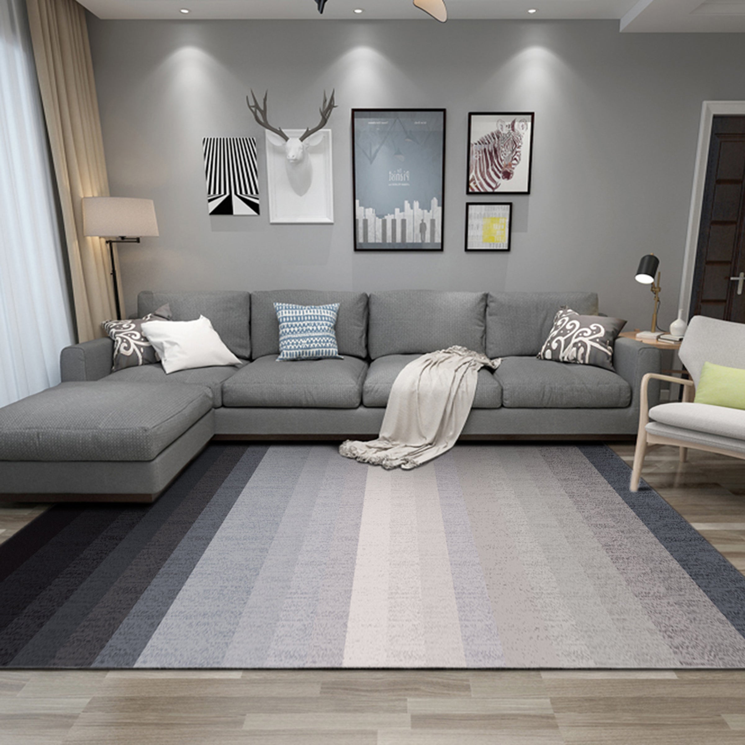 3D Color Stripe WG246 Non Slip Rug Mat Mat AJ Creativity Home