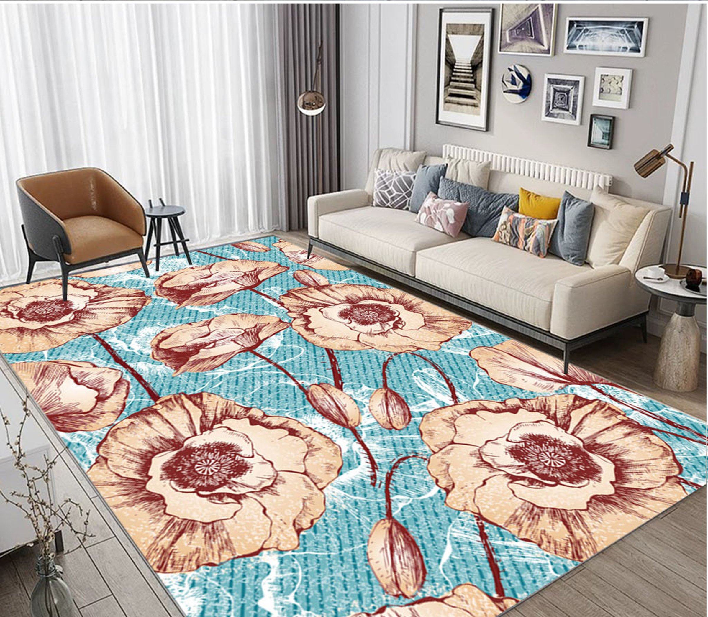 3D Bright Flowers WG510 Non Slip Rug Mat Mat AJ Creativity Home