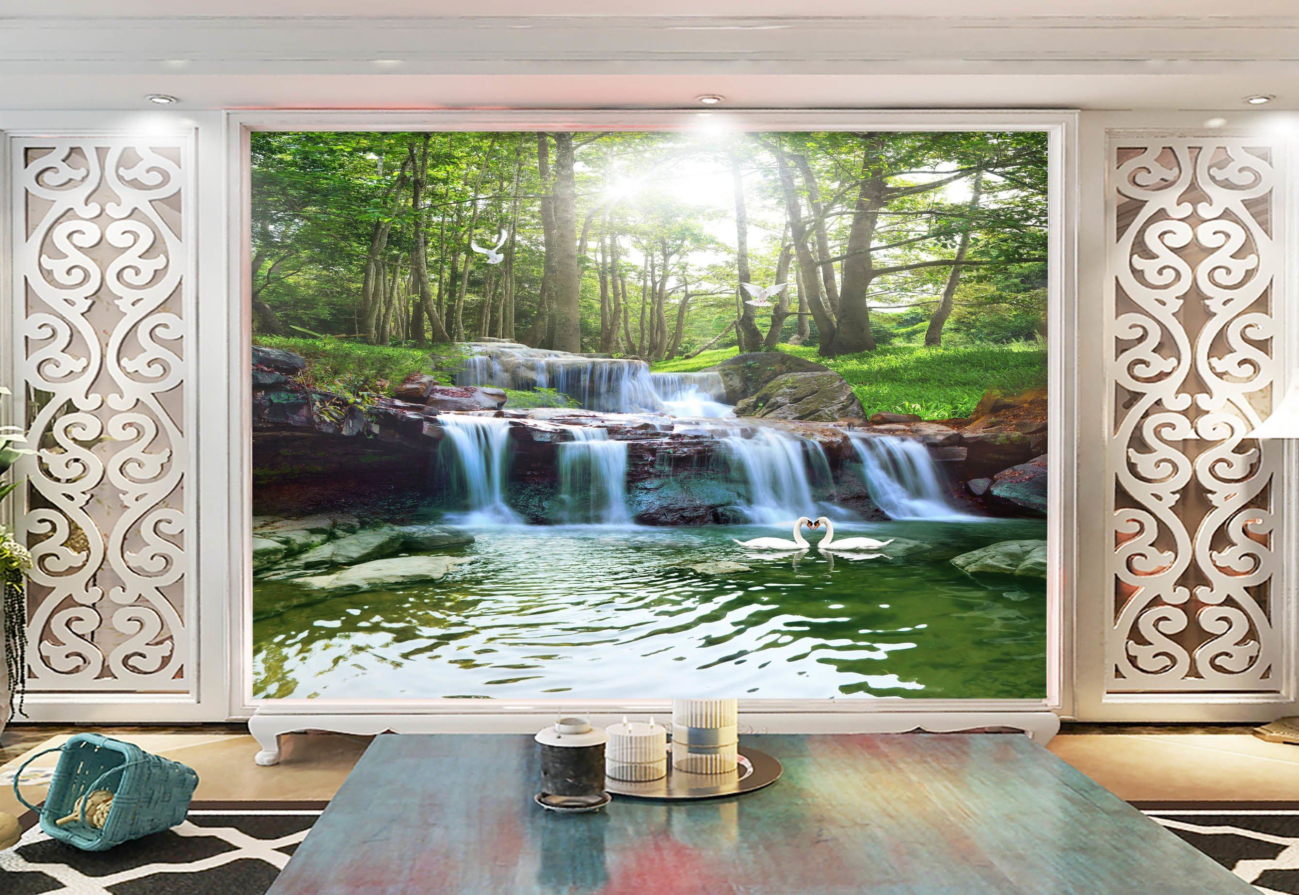 3D Forest Stream 303 Wallpaper AJ Wallpaper