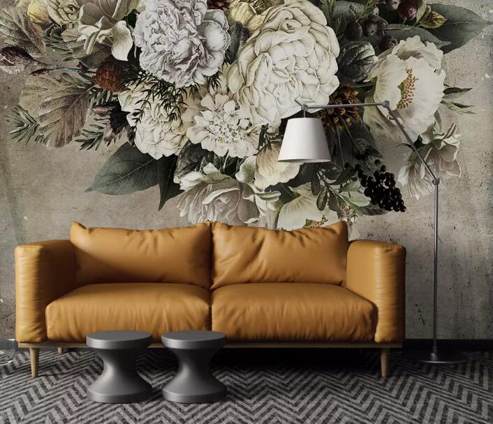 3D White Flowers 958 Wall Murals Wallpaper AJ Wallpaper 2