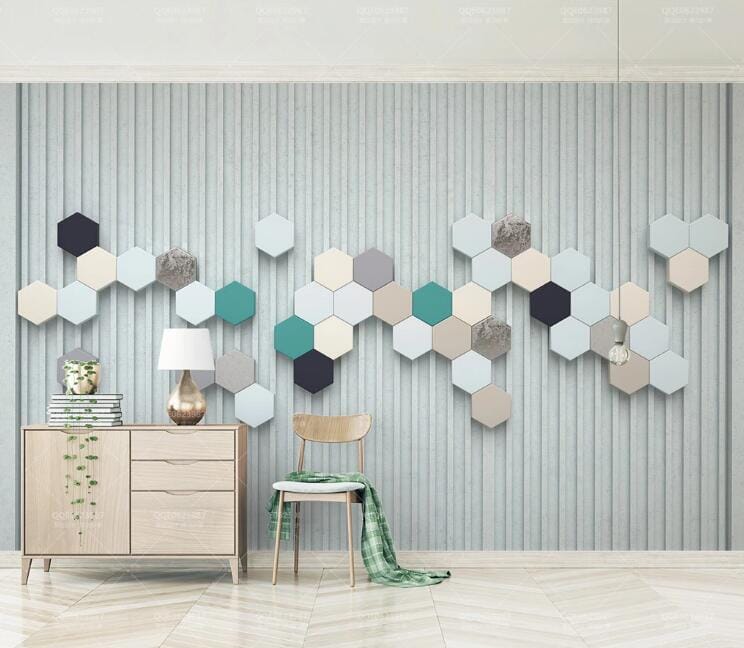 3D Color Polygon WC234 Wall Murals Wallpaper AJ Wallpaper 2