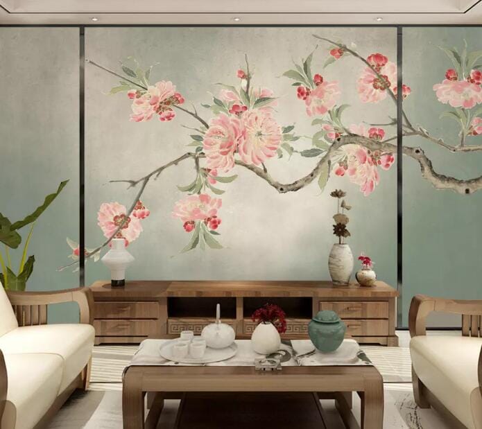 3D Red Peony 1684 Wall Murals Wallpaper AJ Wallpaper 2