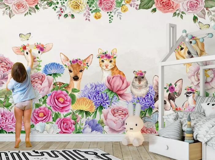 3D Pink Fawn 1451 Wall Murals Wallpaper AJ Wallpaper 2