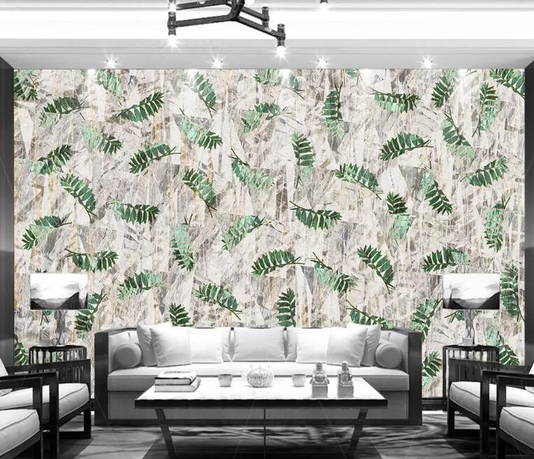 3D Green Leaf 1276 Wall Murals Wallpaper AJ Wallpaper 2