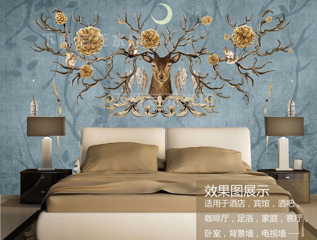 3D Elk 313 Wall Murals Wallpaper AJ Wallpaper 2