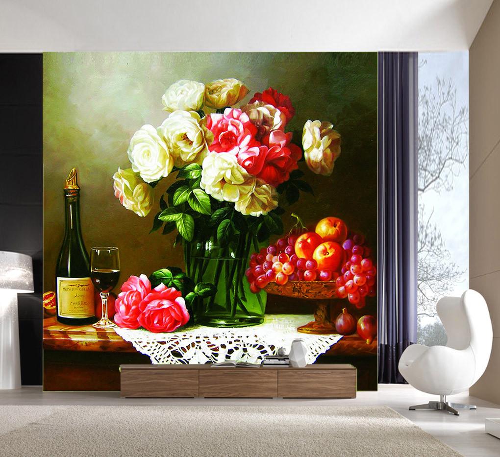 Fresh Flowers Fruits Wine Wallpaper AJ Wallpaper
