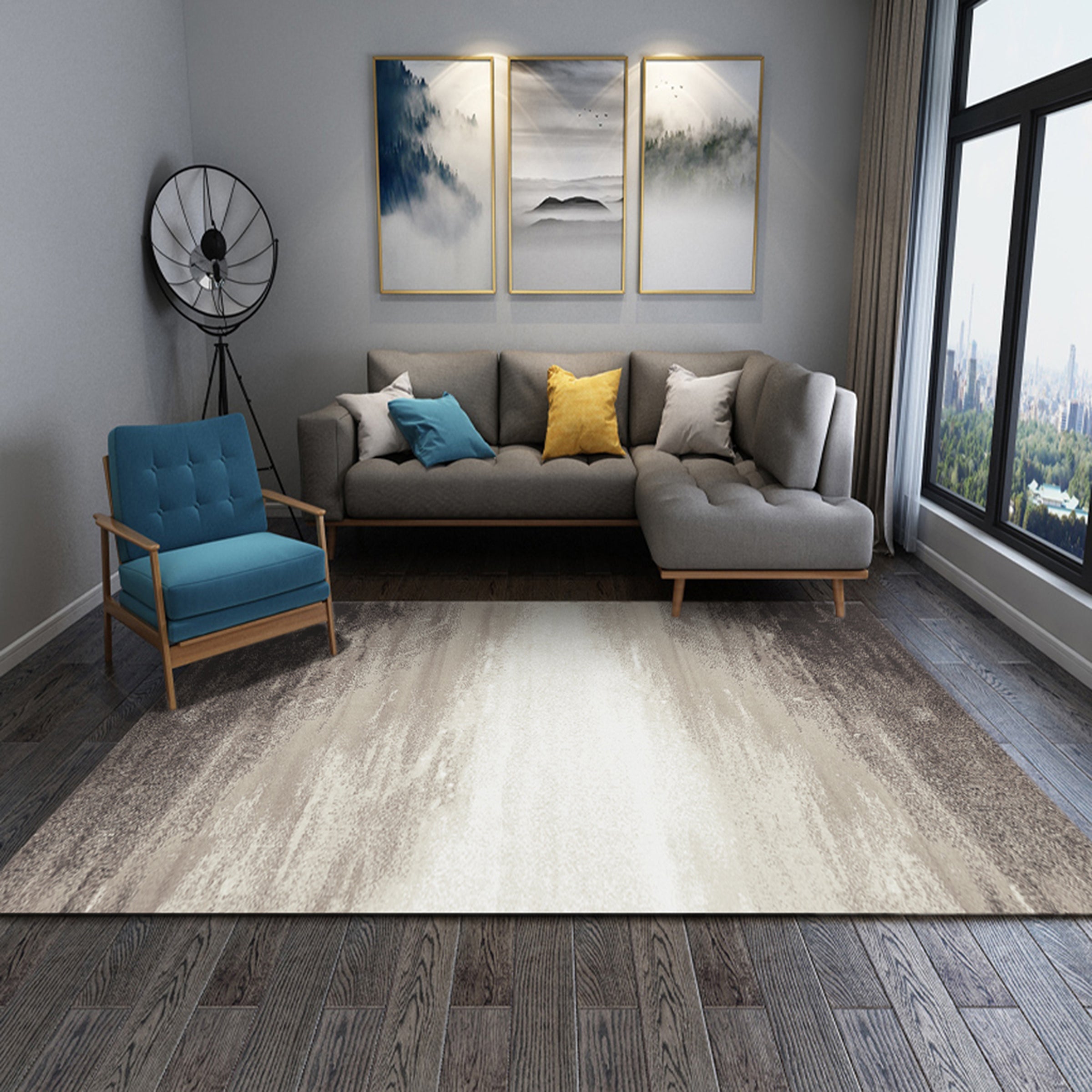 3D Modern Mud Color WG074 Non Slip Rug Mat Mat AJ Creativity Home