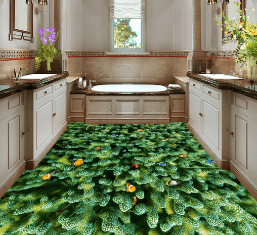 3D Green Everywhere 061 Floor Mural Wallpaper AJ Wallpaper 2