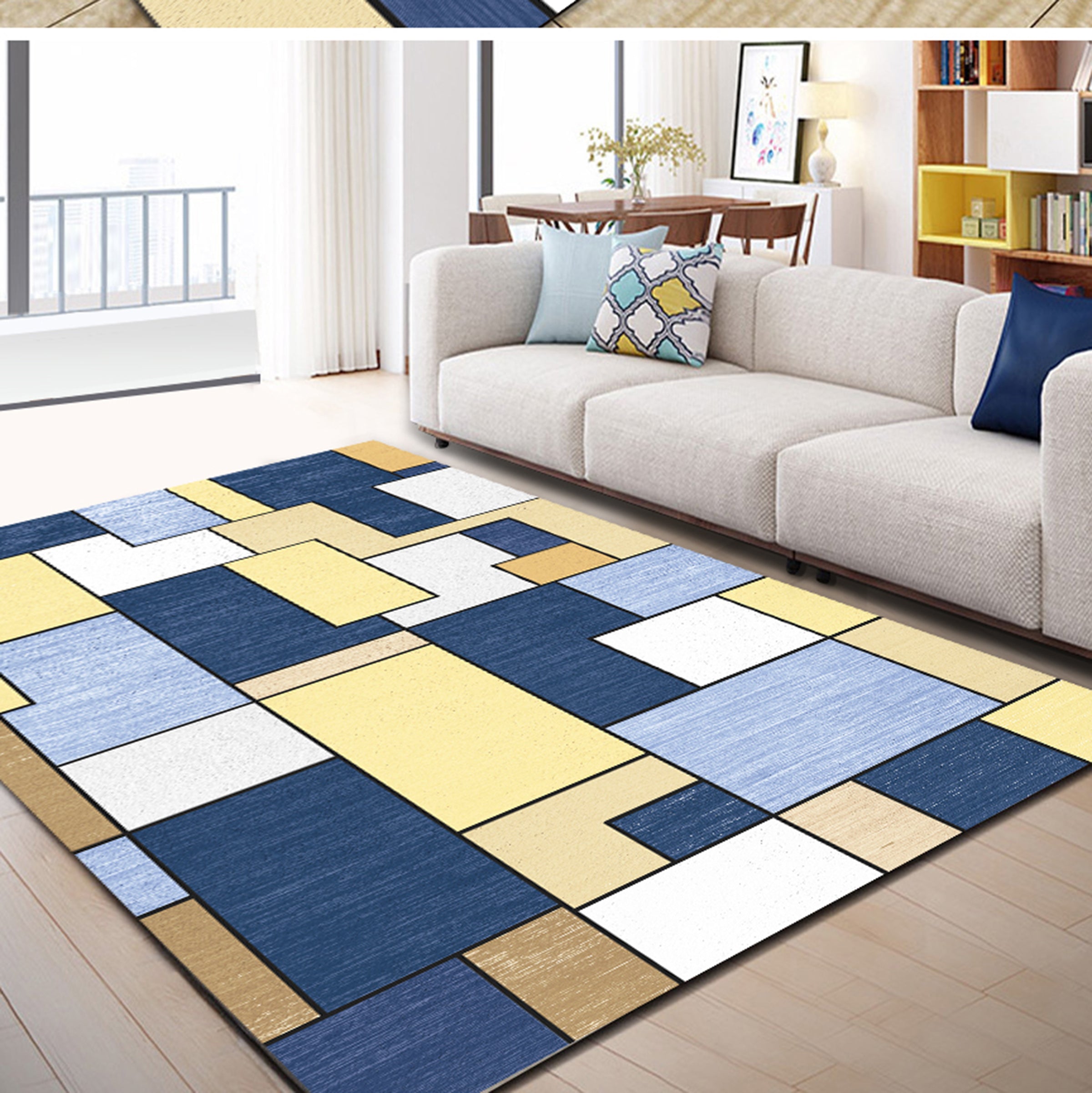 3D Color Geometry WG431 Non Slip Rug Mat Mat AJ Creativity Home