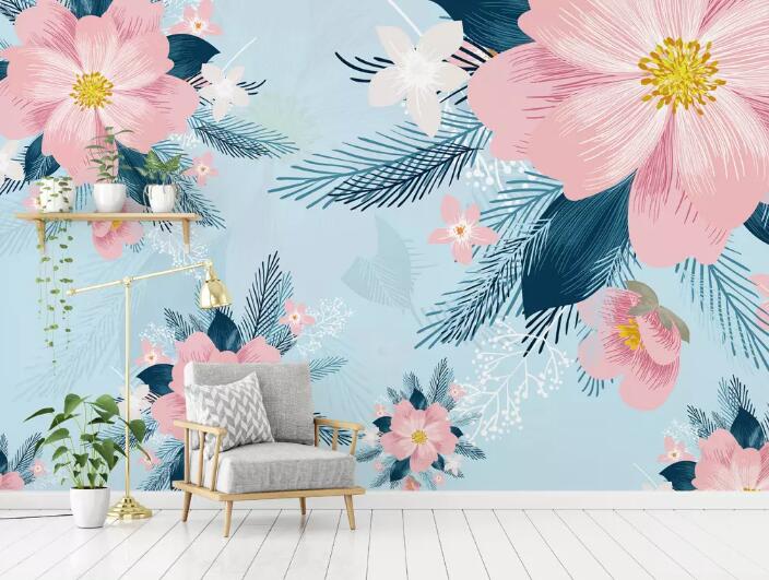 3D Pink Flowers 181 Wall Murals Wallpaper AJ Wallpaper 2