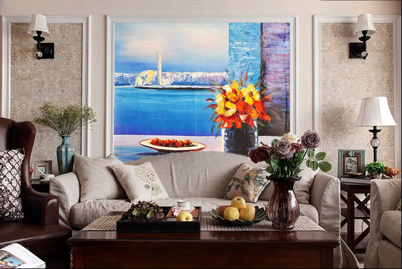 Balcony Scenery Painting Wallpaper AJ Wallpaper