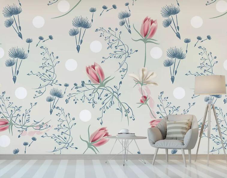 3D Colored Flowers 1262 Wall Murals Wallpaper AJ Wallpaper 2