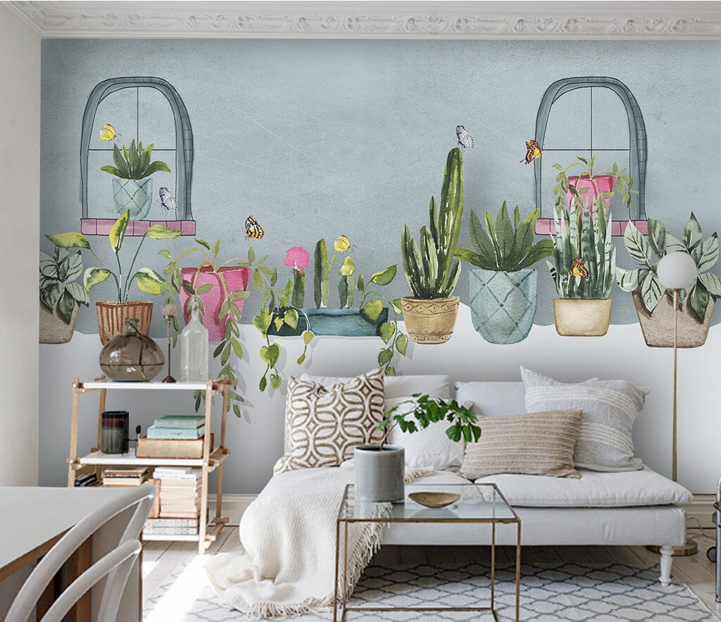 3D Windowsill Plant WC060 Wall Murals Wallpaper AJ Wallpaper 2