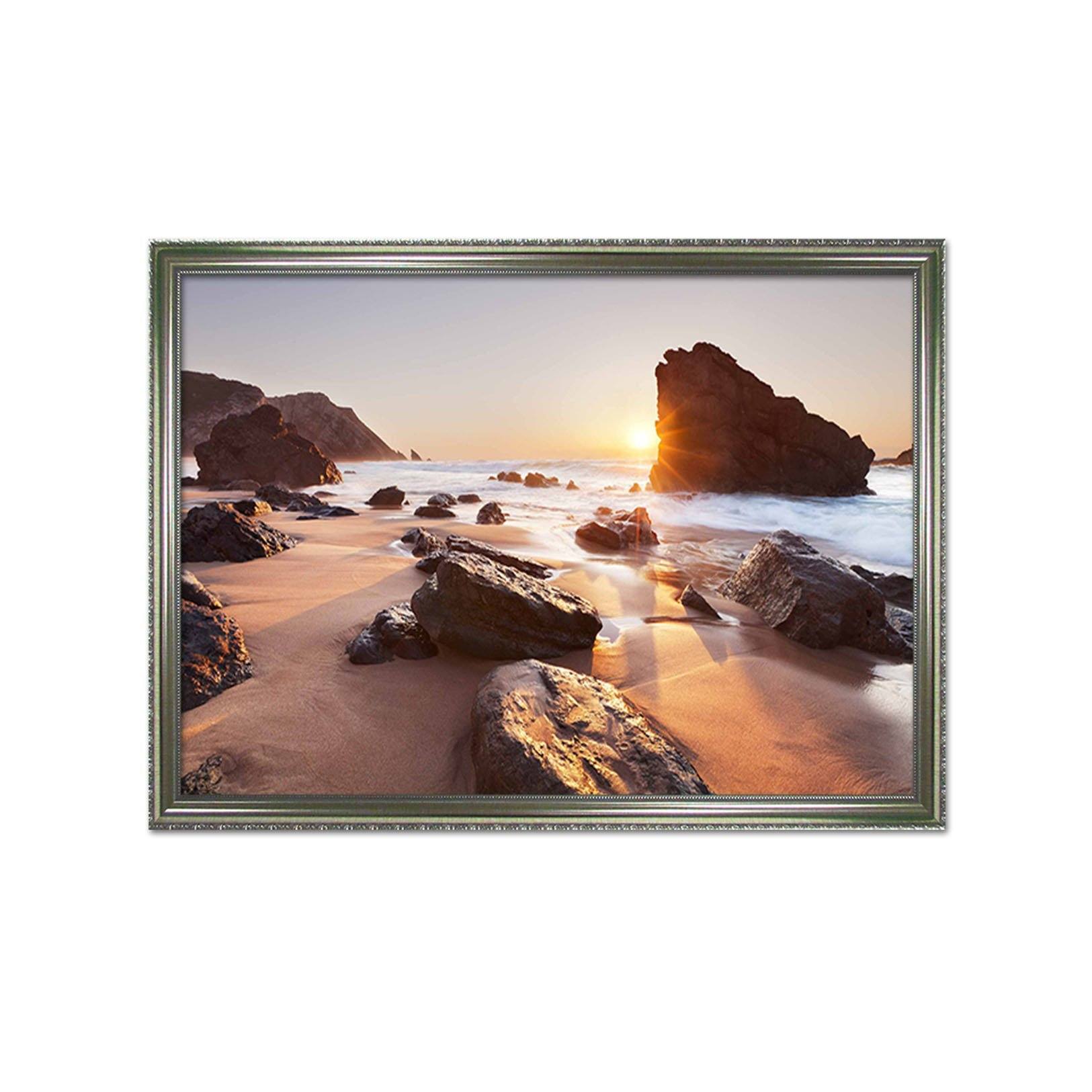 3D Sun Beach 131 Fake Framed Print Painting Wallpaper AJ Creativity Home