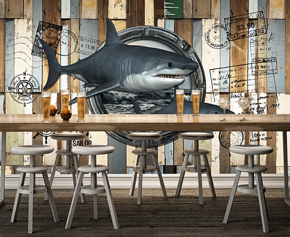 3D Shark Ship Window 136 Wallpaper AJ Wallpaper 2
